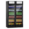 (2 stk.) Kjøleskap med glassdør - 1 190 mm - 694 l - digitalt display - med 2 glassdører & LED-belysning - +2 °C til +10 °C - svart