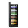 Displaykjøler - 595 mm - 345 l - digitalt display - med 1 glassdør & lyskasse & LED-belysning - svart