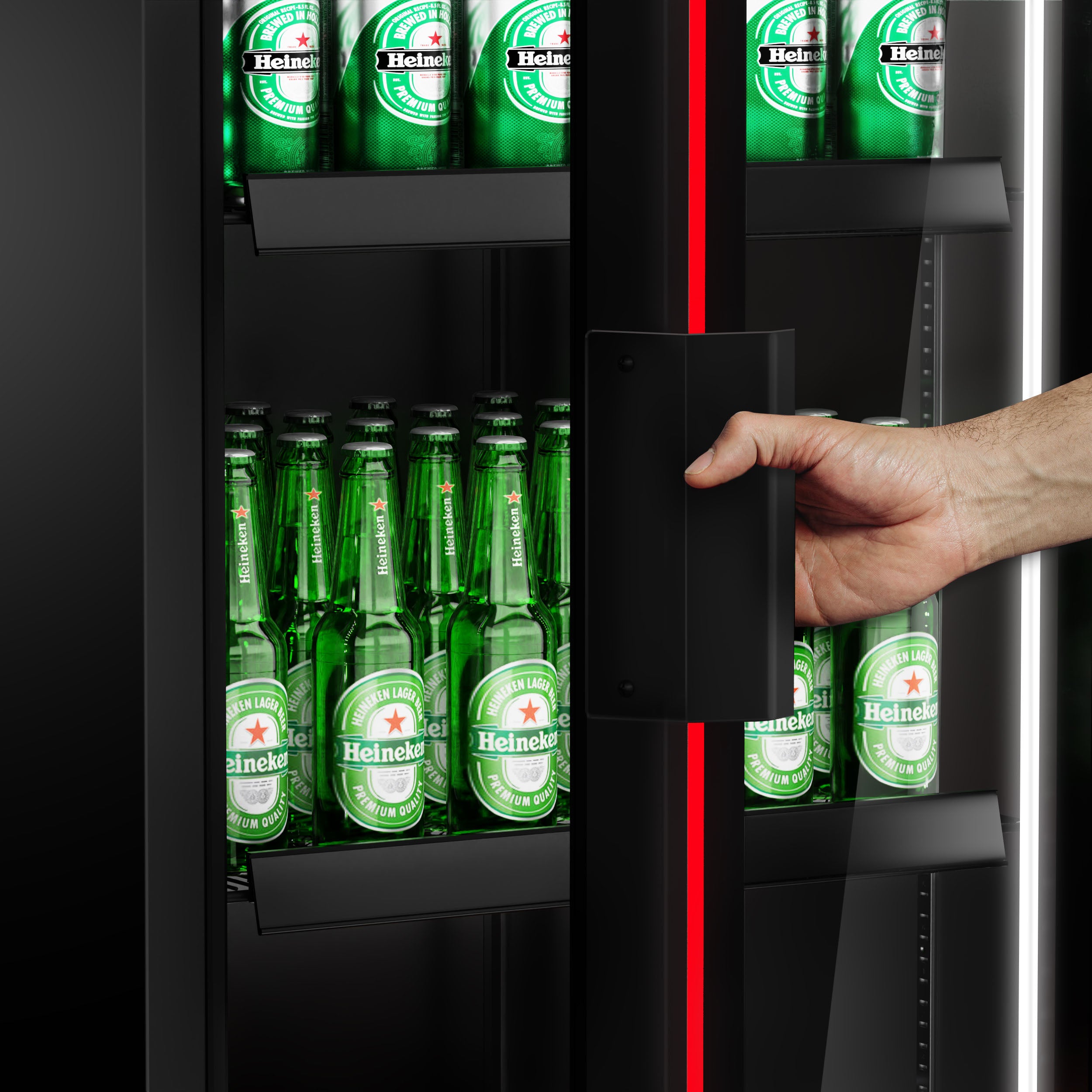 Drikkevarekjøleskap - 550 liter - med farget RGB LED-lys