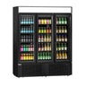 Displaykjøler - 1600 mm - 891 l - med 3 glassdører - svart