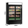 Displaykjøler - 1295 mm - 880 l - digitalt display - med 2 glassdører & LED-belysning - svart