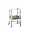 Kurvvogn i rustfritt stål - for oppvaskkurver - 550x505 mm - for 4 kurver - Kurvmål: 500x500 mm - med 4 avlastningshylle