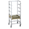 Kurvvogn i rustfritt stål - for oppvaskkurver - 455x400 mm - for 7 kurver - Kurvmål: 400x400 mm
