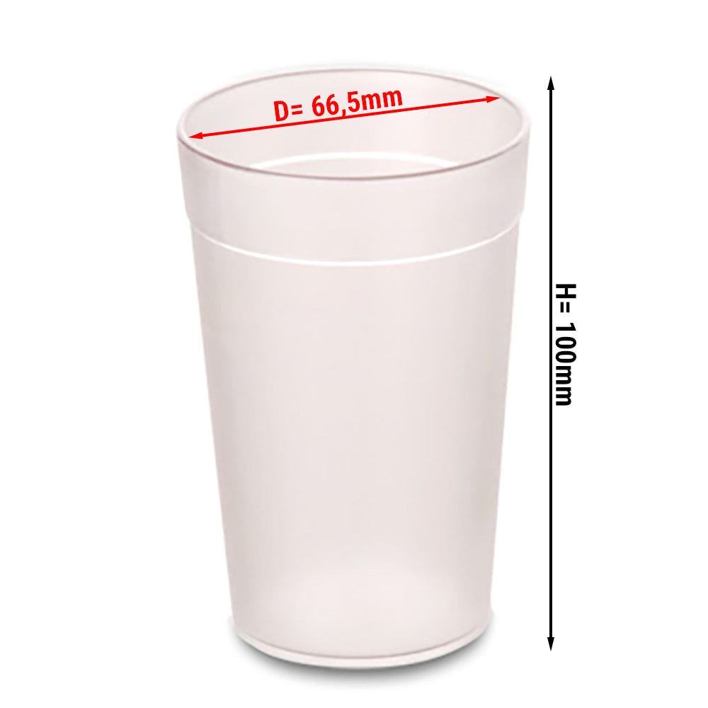 Polykarbonat glass melk - 200 ml - 100 picces