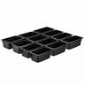 (12 st) Polypropylenbeholdere GN1 / 4 - svart - høyde 100mm