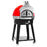 Vedfyrt pizzaovn - 850x920 mm - 1x Ø 70 cm - opptil 400 °C - rød - inkl. understell