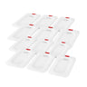 (12 stk.) Polypropylen-GN-lokk GN 1/9 - melkehvit - med 24 koderklips