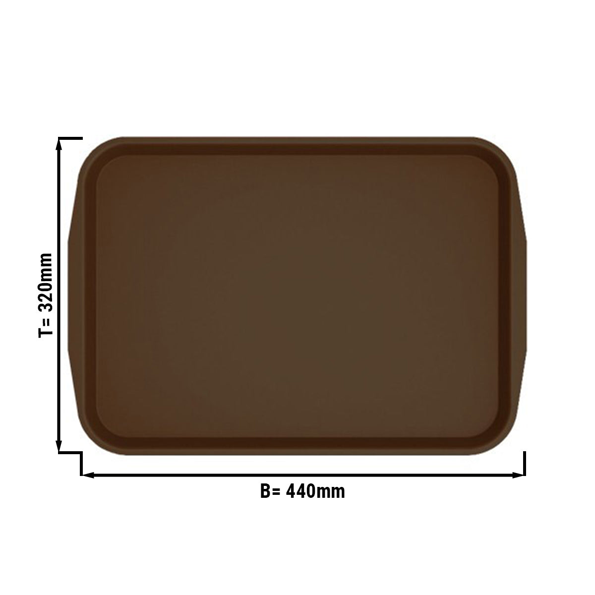 Kafeteria skuff 440 x 320mm - brun