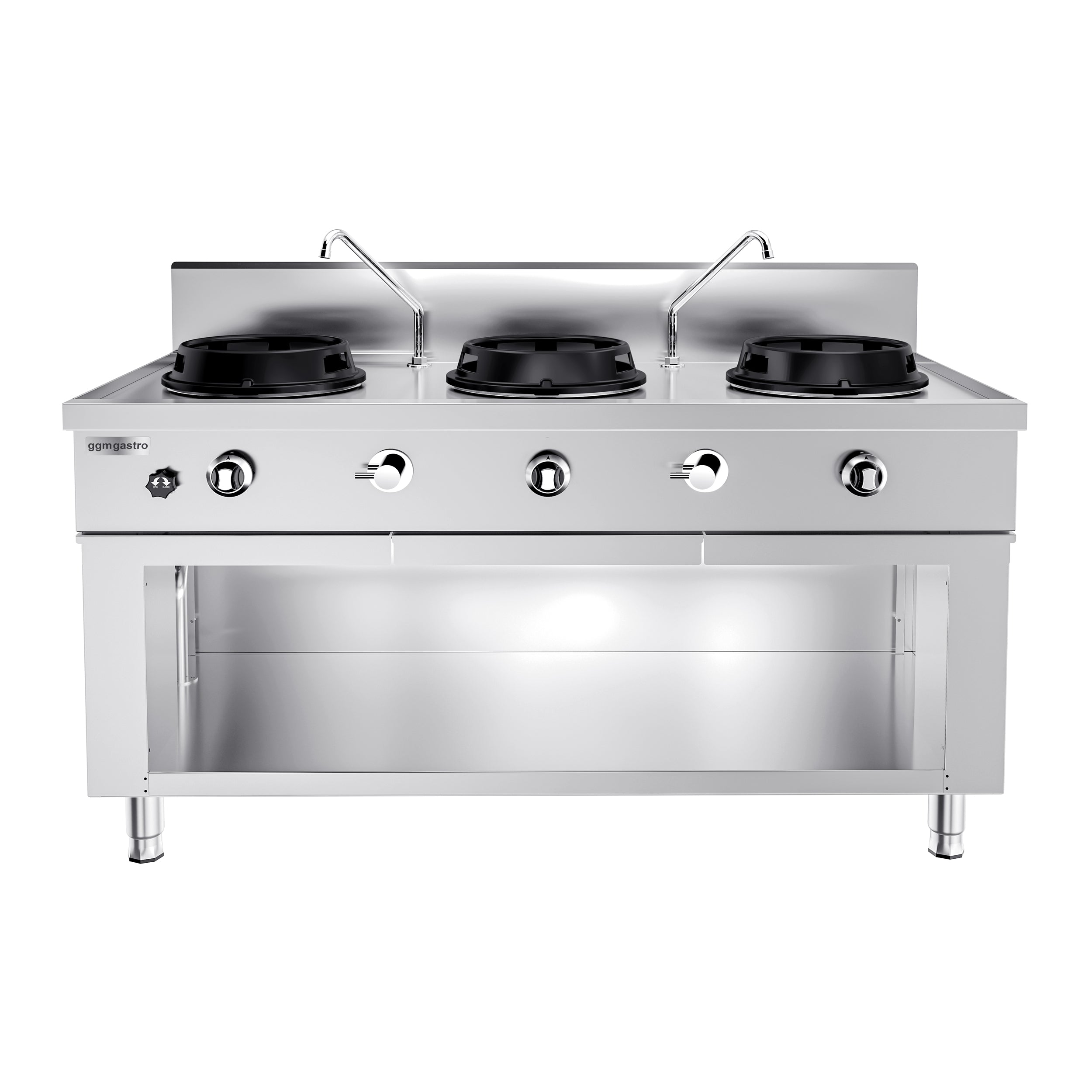 Gass wok komfyr - med 3 brennere - 3x 15 kW