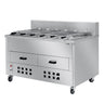Kullgrill - 1 400 mm - med 6 spyd - rustfritt stål