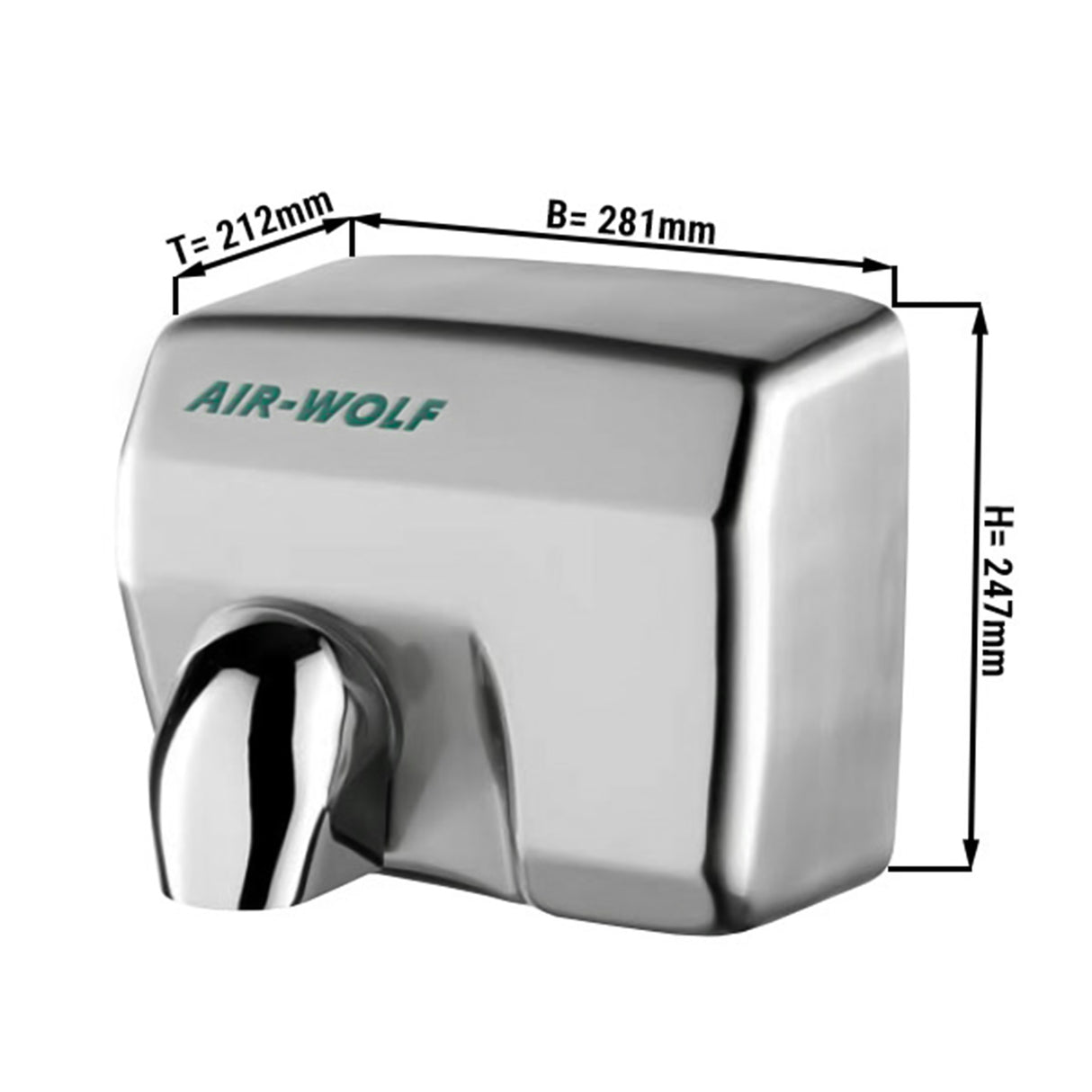 (2 stk) AIR-WOLF - håndtørker - tørketid: 25 sekunder