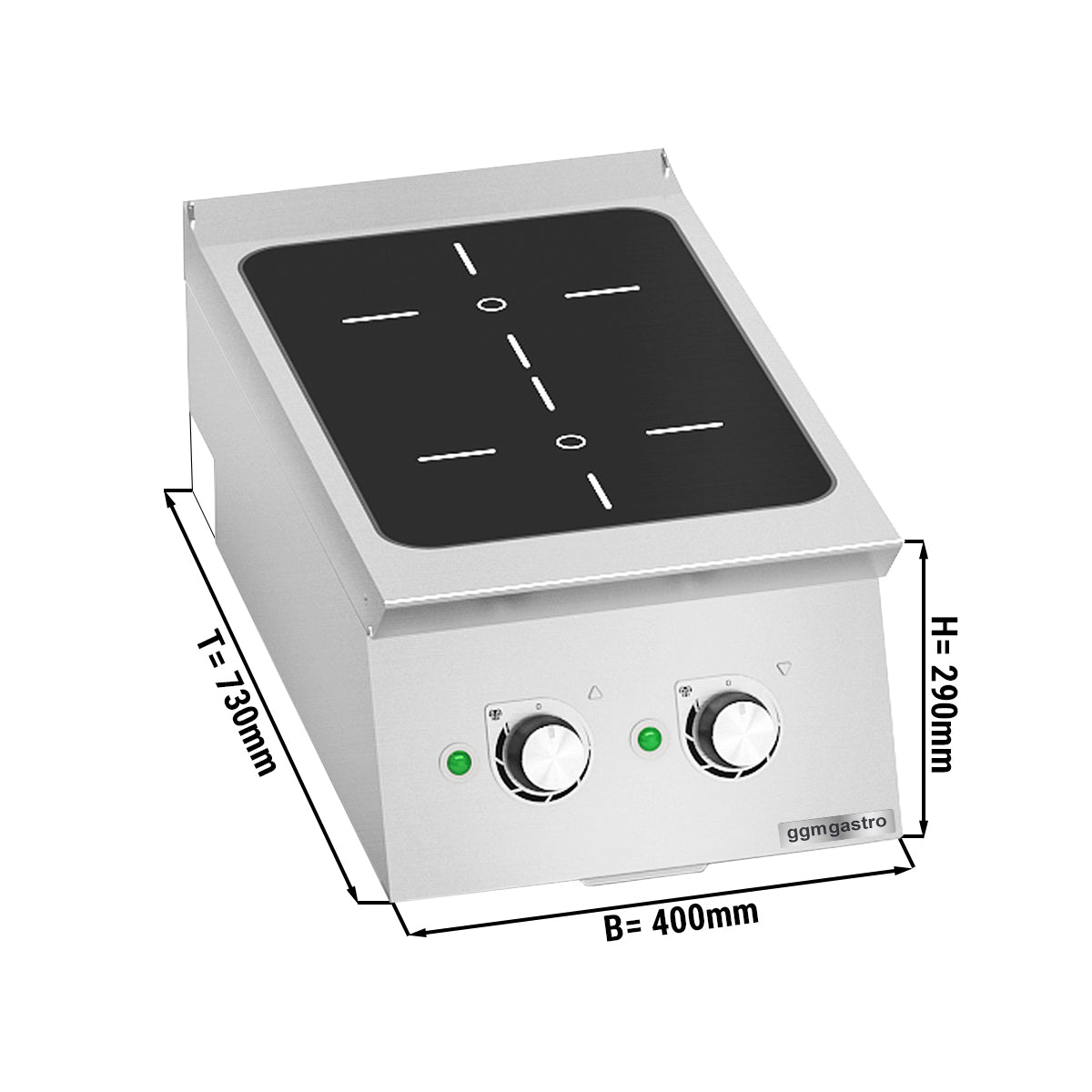 Induksjonsplate - 2 kokeplater (7 kW)