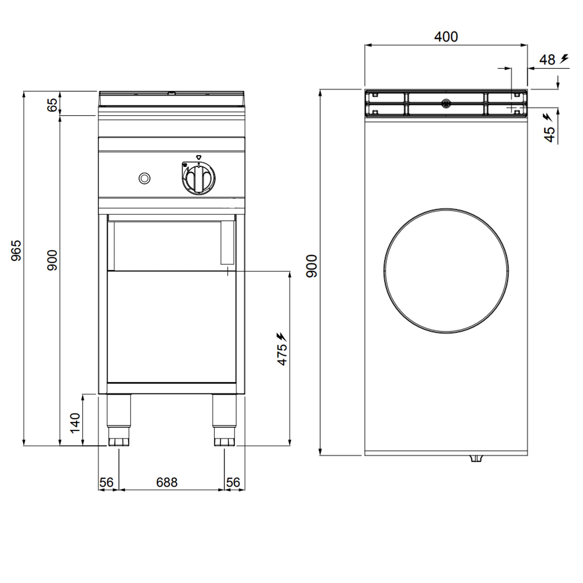 Wok Induksjonsplate(5 kW) Effekt