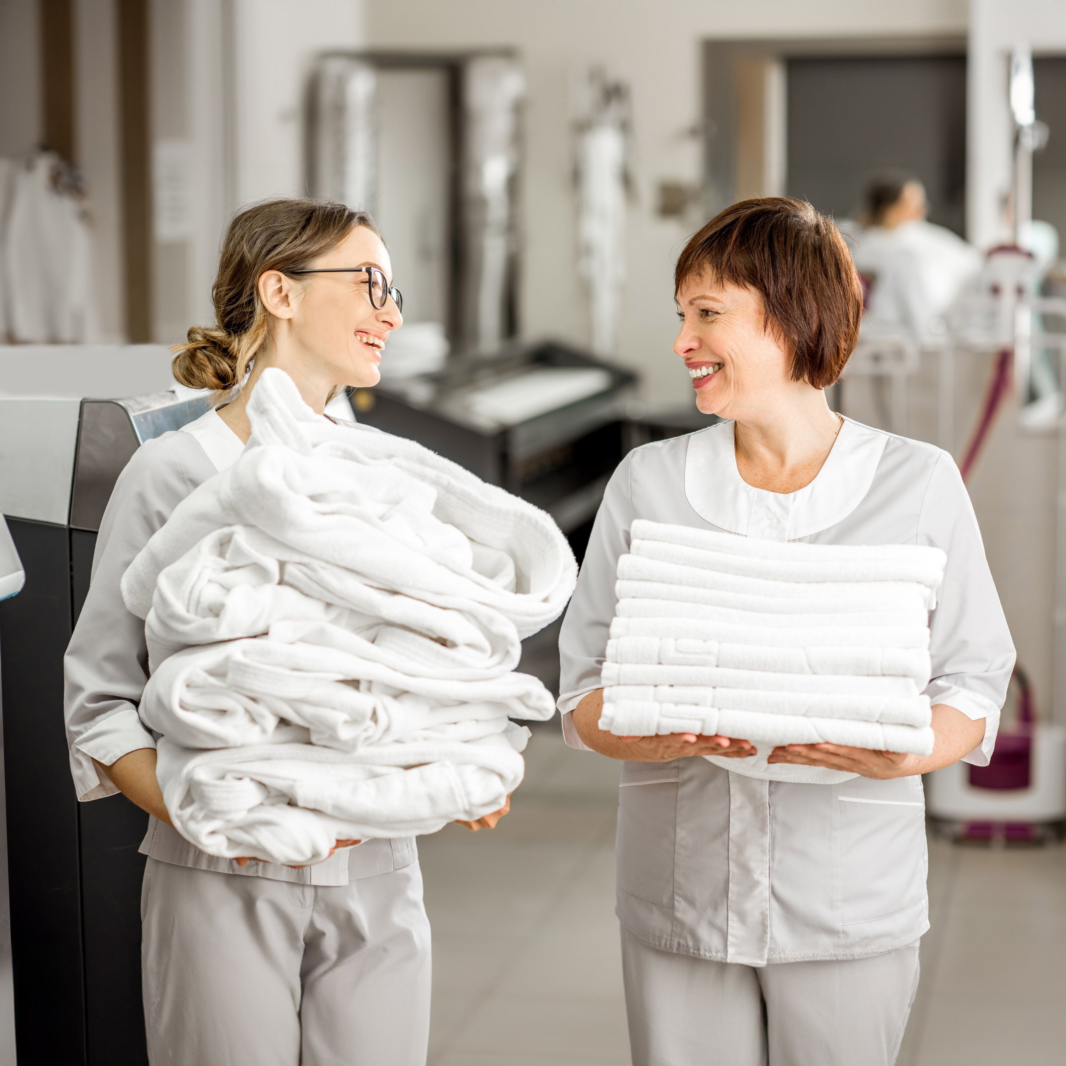 Senior chambermaid in the laundry