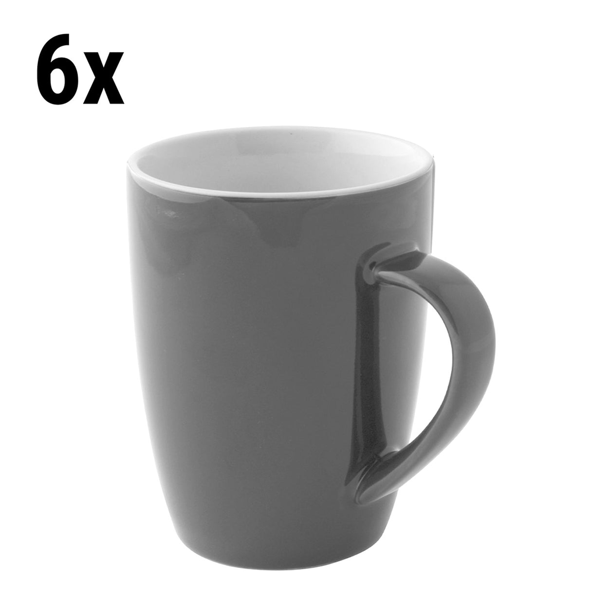 (6 stk) Kaffekopp - 18 cl - Grå