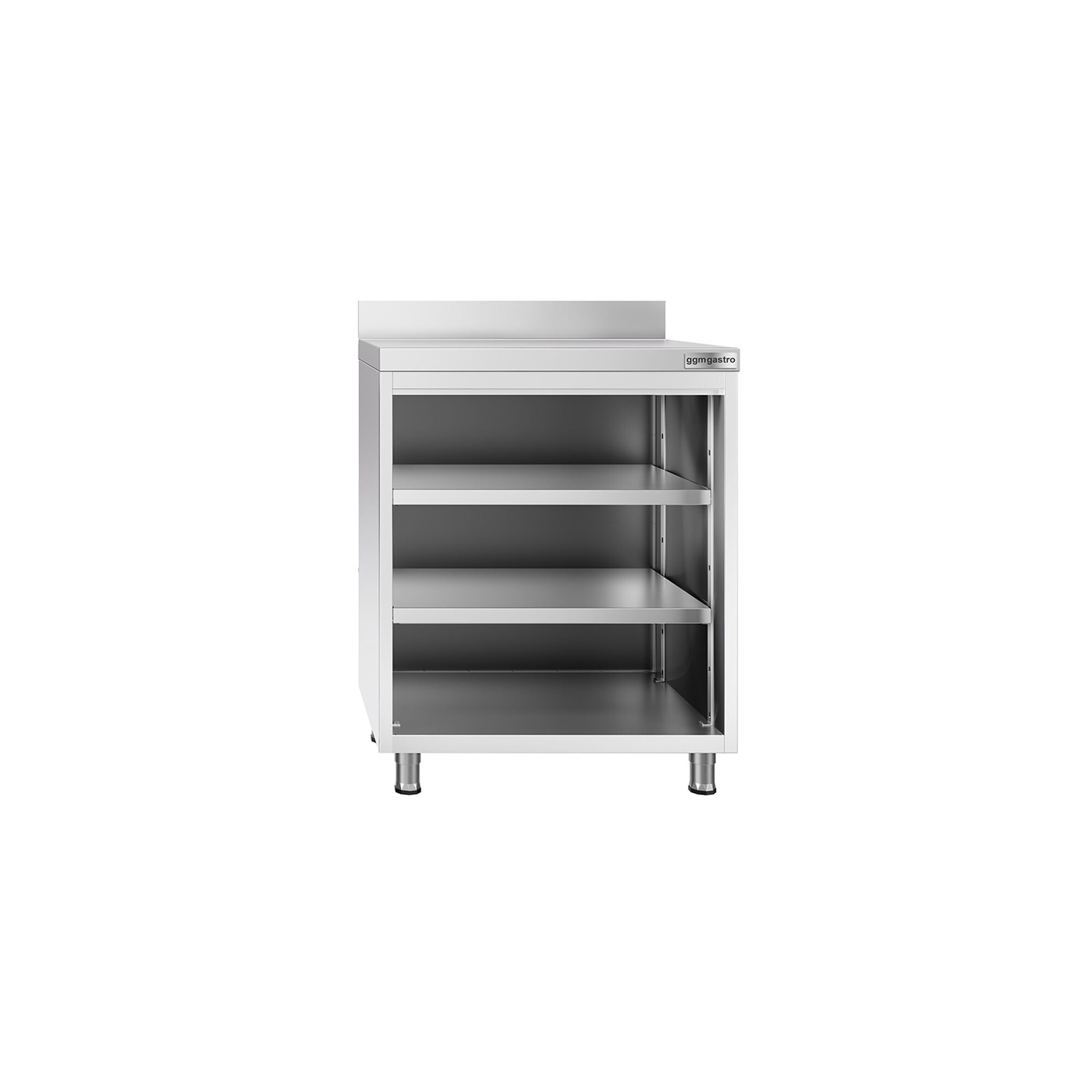 Bararbeidsbord i rustfritt stål med 4 hyller 800x600