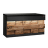 Kassedisk i rustfritt stål TORONTO - 1800x880 mm - trefront - topplate i svart granitt - matt