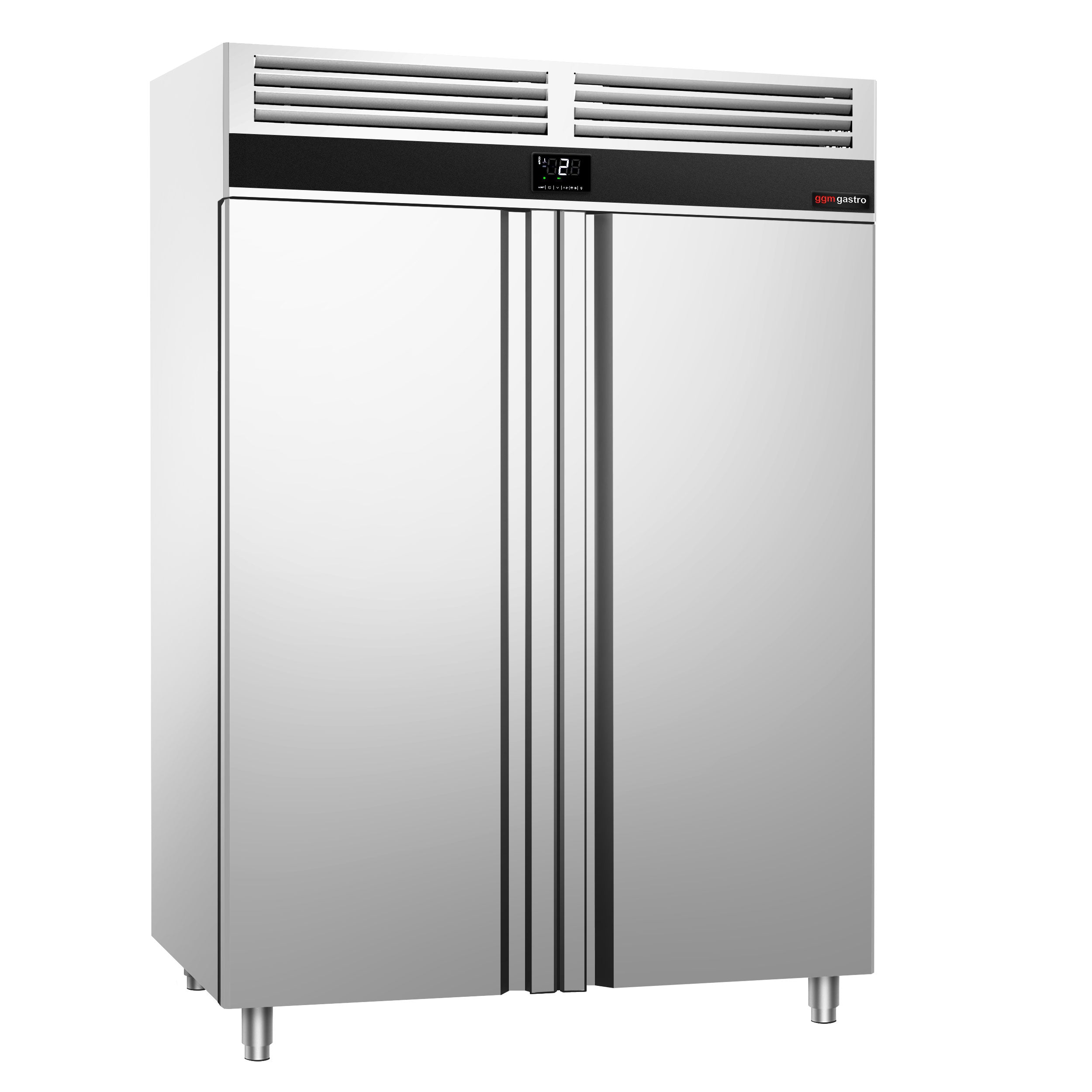 Kjøleskap - 0,7 x 0,81 m - med 2 dører i rustfritt stål