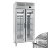 Kjøleskap i rustfritt stål Premium PLUS - GN 1/1 - 745 l - +2 °C til +6 °C - med 2 glassdører - LED-belysning, Ventilert kjøling, R290