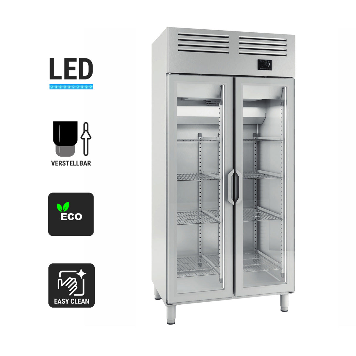 Kjøleskap (GN 1/1) - med 2 glassdører