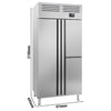 Kjøleskap i rustfritt stål Premium PLUS - GN 1/1 - 974 mm - 745 l - til +2 °C til +8 °C - med 1 dør og 2 halvdører - Ventilert kjøling, LED-belysning, R290