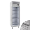 Kjøleskap i rustfritt stål Premium PLUS - GN 2/1 - 560 l - +2 °C til +8 °C - med 1 glassdør - LED-belysning