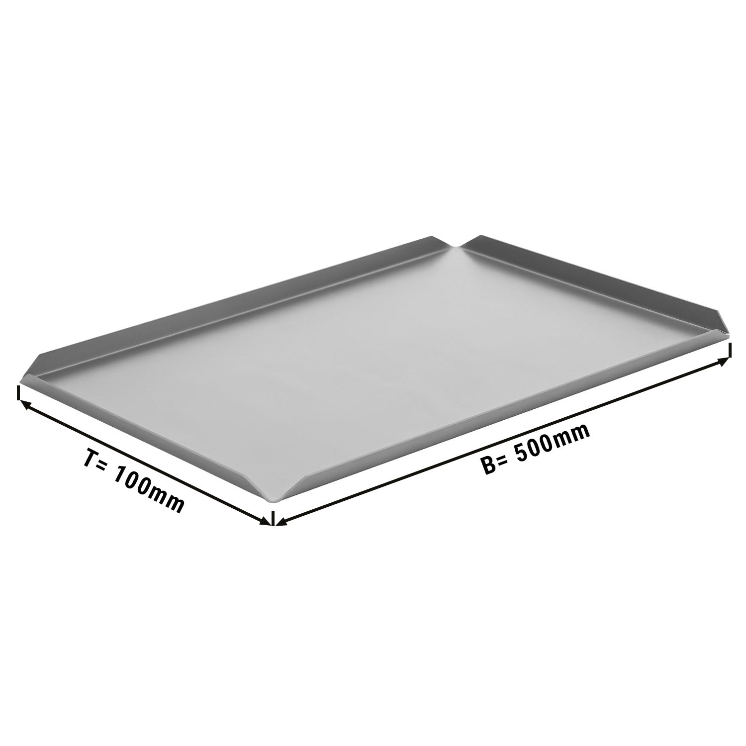 (5 stk.) Konfekt/ &amp; presentasjonsplate i aluminium - 500 x 100 x 10 mm - aluminium