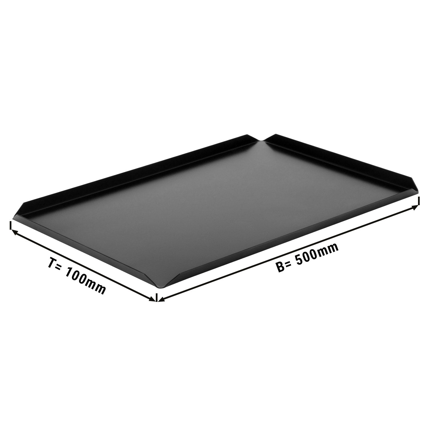 (5 stk.) Godteri og presentasjonsplate i aluminium - 500 x 100 x 10 mm - Sort