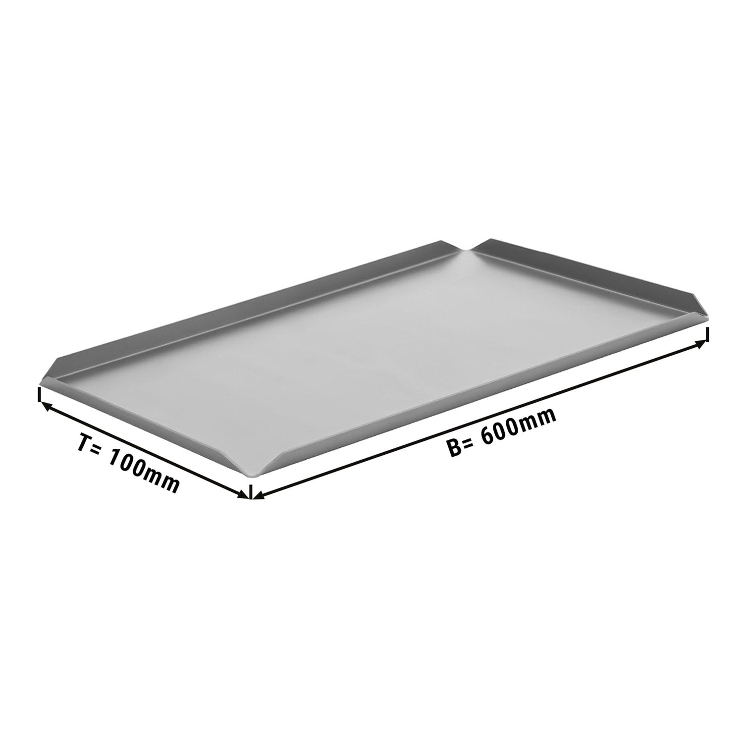 (5 stk.) Konfekt/ &amp; presentasjonsplate i aluminium - 600 x 100 x 10 mm - aluminium