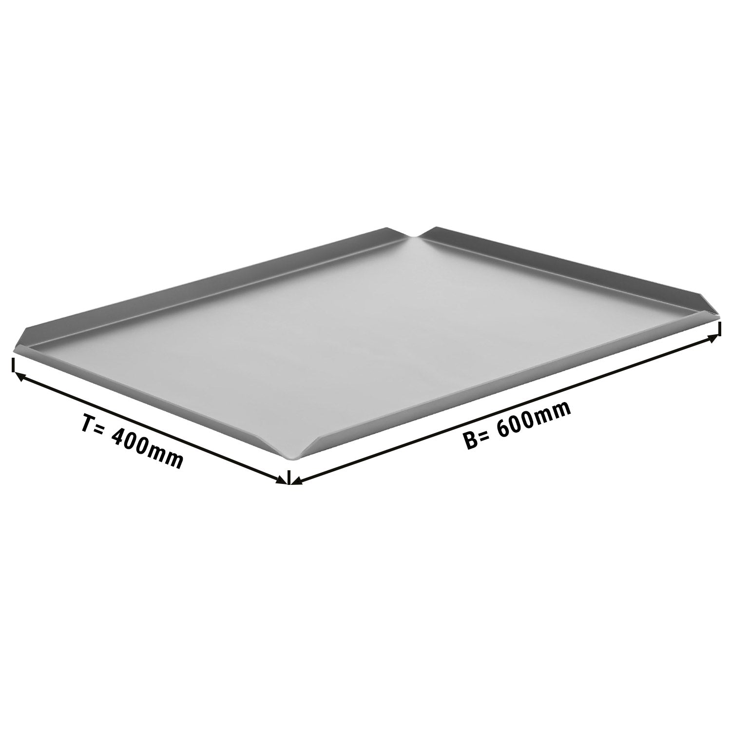 (5 stk.) Konfekt/ &amp; presentasjonsplate i aluminium - 600 x 400 x 10 mm - aluminium