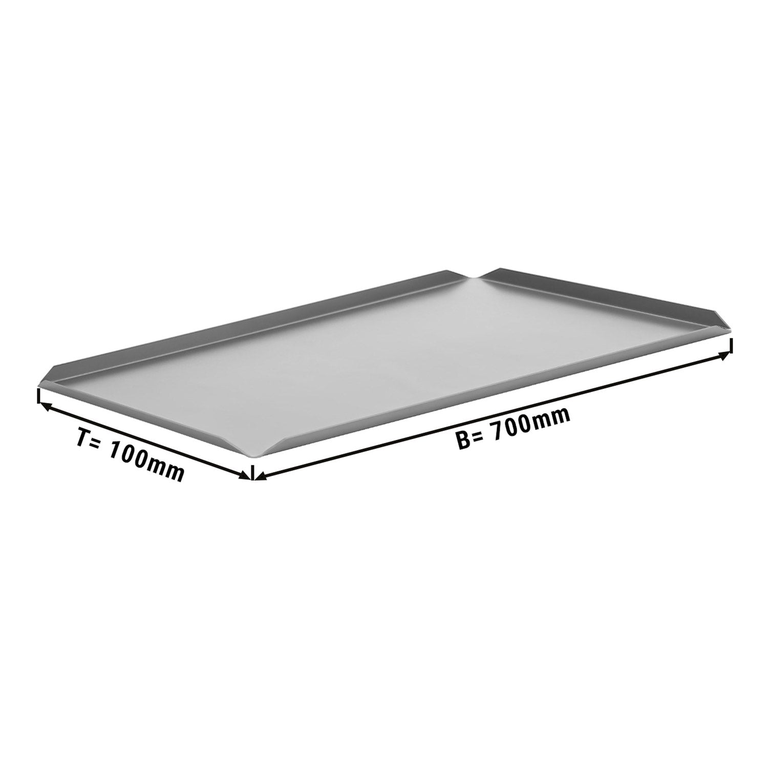 (5 stk) Konfekt og presentasjonsplate laget av aluminium - 700 x 100 x 10 mm - Sølv