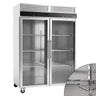 Kjøleskap i rustfritt stål ECO - 1 200 l - -2 °C til +8 °C - med 2 glassdører