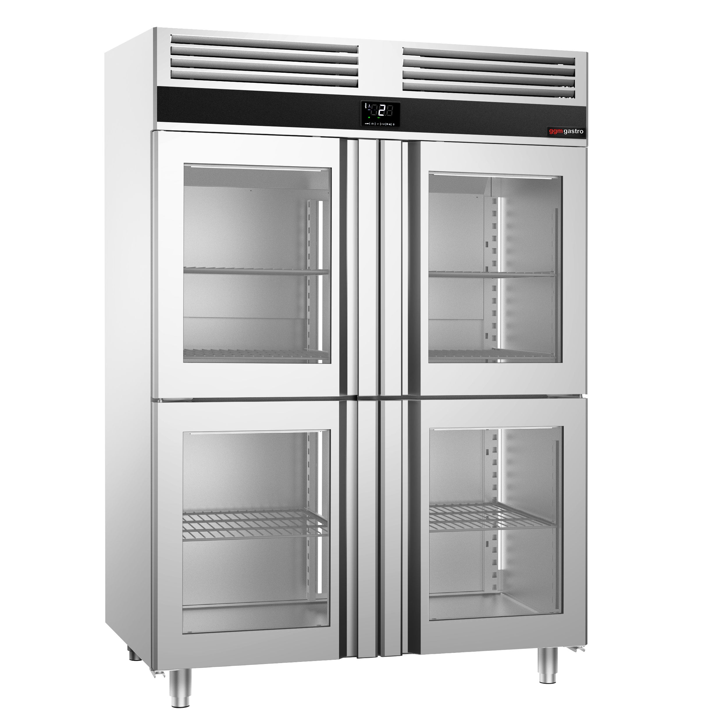 Kjøleskap - 1,4 x 0,81 m - med 4 halvglassdører