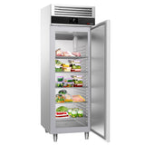 Kjøleskap - 0,7 x 0,81 m - 700 liter - med 1 dør i rustfritt stål