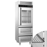 Kjøleskap i rustfritt stål PREMIUM - GN 2/1 - 700 l - -2 °C til +8 °C - med 1 glassdør - LED-belysning, Ventilert kjøling, Selvlukkende dør med lås, R290