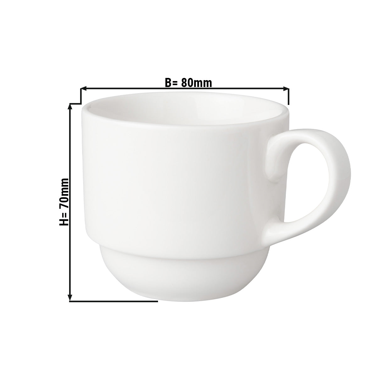 (6 stk) Kaffekopp Mammoet - 20 cl - Hvit
