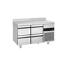 Kjølebenk PREMIUM - 1400x700 mm - 281 l - med 4 skuffer - oppkant