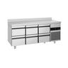 Kjølebenk PREMIUM - 1865x700 mm - med 6 skuffer - oppkant