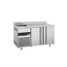 Kjølebenk PREMIUM - 1430x700 mm - 270 l - med 1 kum - med 2 dører - oppkant