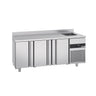 Kjølebenk PREMIUM - 1900x700 mm - 420 l - med 3 dører - med 1 kum - oppkant