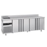Kjølebenk PREMIUM - 2360x720 mm - 540 l - med 4 dører - med 1 kum - oppkant