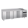 Kjølebenk PREMIUM - 2360x720 mm - 540 l - med 1 kum - med 4 dører - oppkant