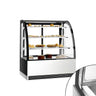 Konditormonter bakervarer - 414 l - 1 200 mm - dobbeltglass - avrundet - med 3 hyller - LED-belysning - R290
