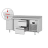 Kjølebenk Premium PLUS - 1960x700 mm - 465 l - med 2 dører - med 2 skuffer - oppkant
