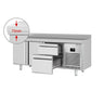 Kjølebenk Premium PLUS - 1960x700 mm - 465 l - med 2 dører - med 2 skuffer - oppkant