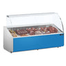 Kjøledisk - 2506x979 mm - 512 l - frontpanel hellblå - med 4 dører - med glassfront
