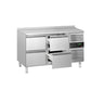 Kjølebenk ECO - 1360x700 mm - 205 l - med 4 skuffer - oppkant