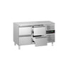 Kjølebenk i rustfritt stål ECO - 1360x700 mm - 282 l - med 4 skuffer