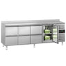 Kjølebord ECO – 2230 x 700 mm – med 1 dør – 6 skuffer – med oppkant