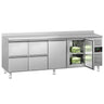 Kjølebord ECO – 2230 x 700 mm – med 2 dører – 4 skuffer – med oppkant